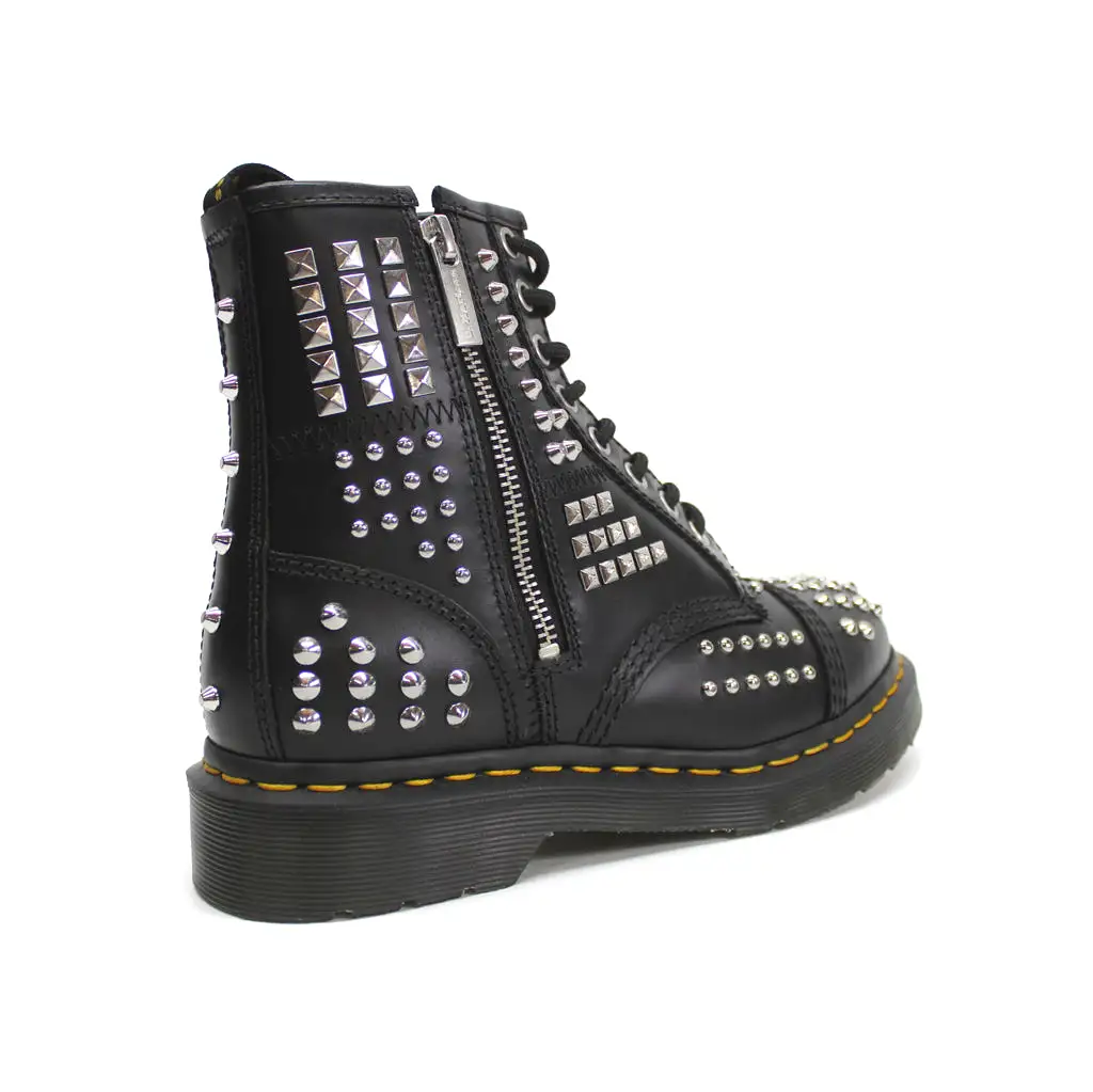 1460 Studded Zip Atlas Leather Unisex Ankle Biker Boots