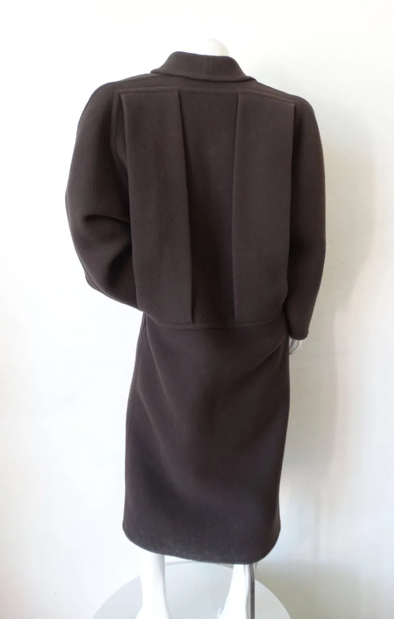 1980s Galanos Oversized Silhouette Grey Coat