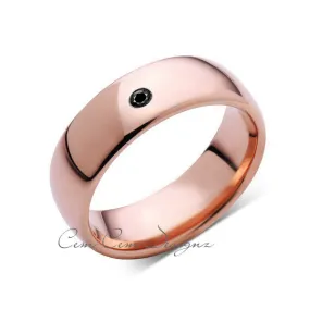 8mm,Mens,Black Diamond,Rose Gold,Tungsten Ring,Rose Gold,Wedding Band,Comfort Fit