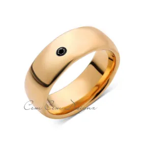 8mm,Mens,Black Diamond,Yellow Gold,Tungsten Ring,Yellow Gold,Wedding Band,Comfort Fit