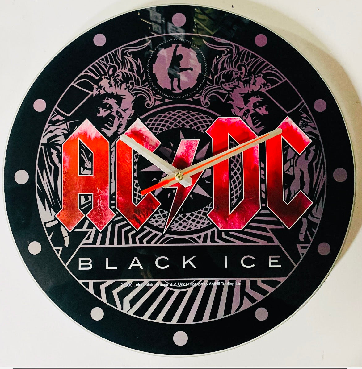 AC/DC Clock Wall Glass