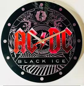 AC/DC Clock Wall Glass