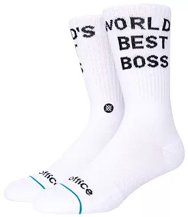 Adult The Office Worlds Best Boss Crew Socks