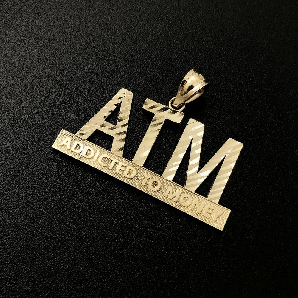 ATM Addicted To Money #2 DC 10K Yellow Gold Pendant