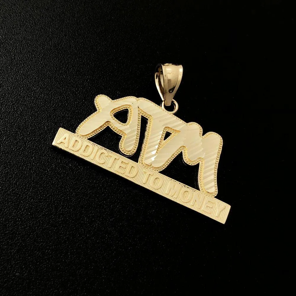 ATM Addicted To Money DC 10K Yellow Gold Pendant