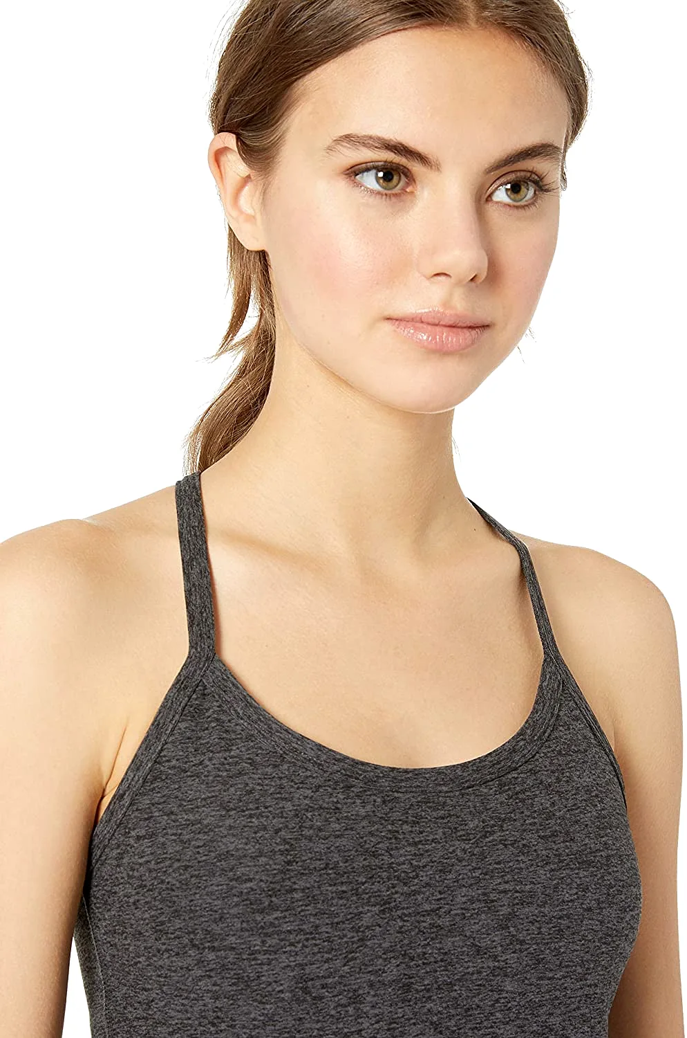 Beyond Yoga Slim Racerback Cropped Tank Charcoal