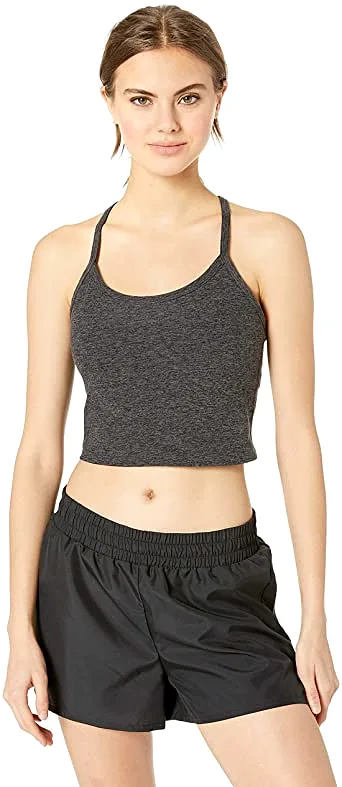 Beyond Yoga Slim Racerback Cropped Tank Charcoal