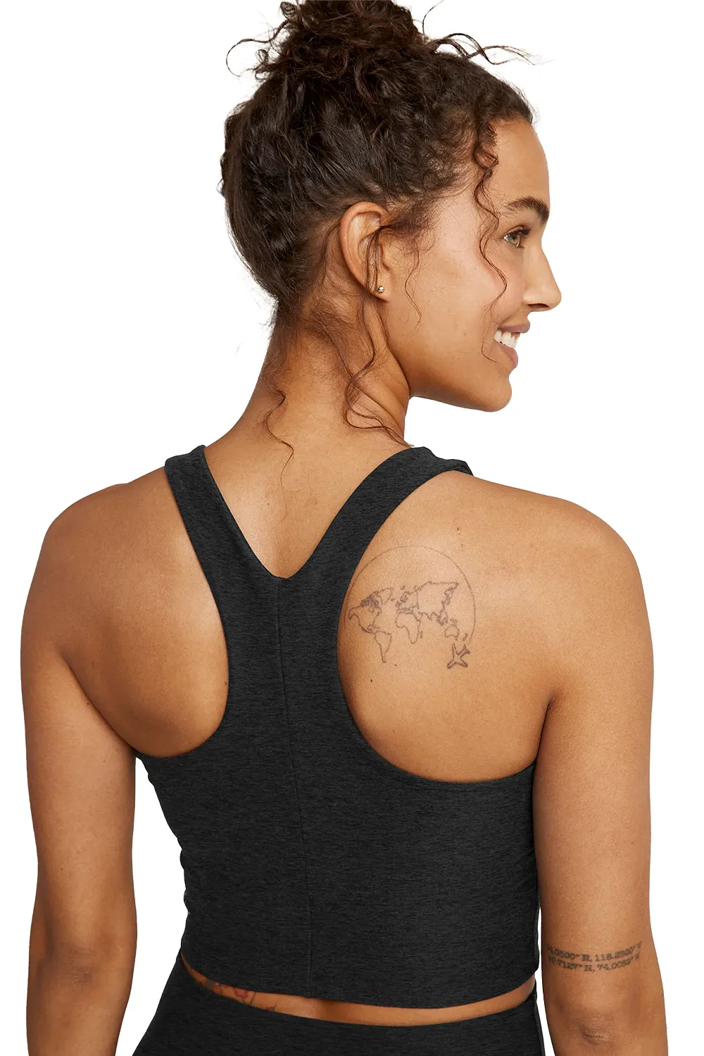 Beyond Yoga Spacedye Focus Cropped Tank in Darkest Night