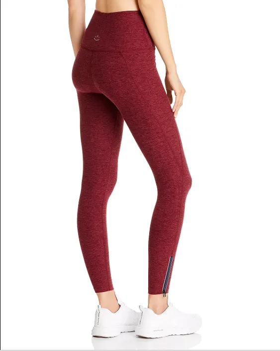 Beyond Yoga Spacedye Zip Hem Leggings Burgundy