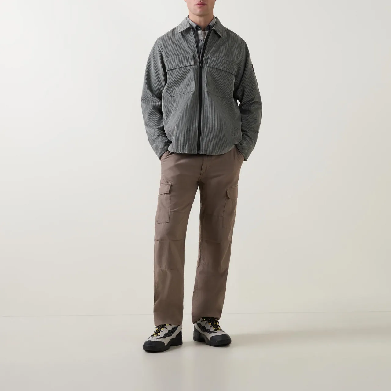 BOSS Lozzy Corduroy Overshirt - Grey