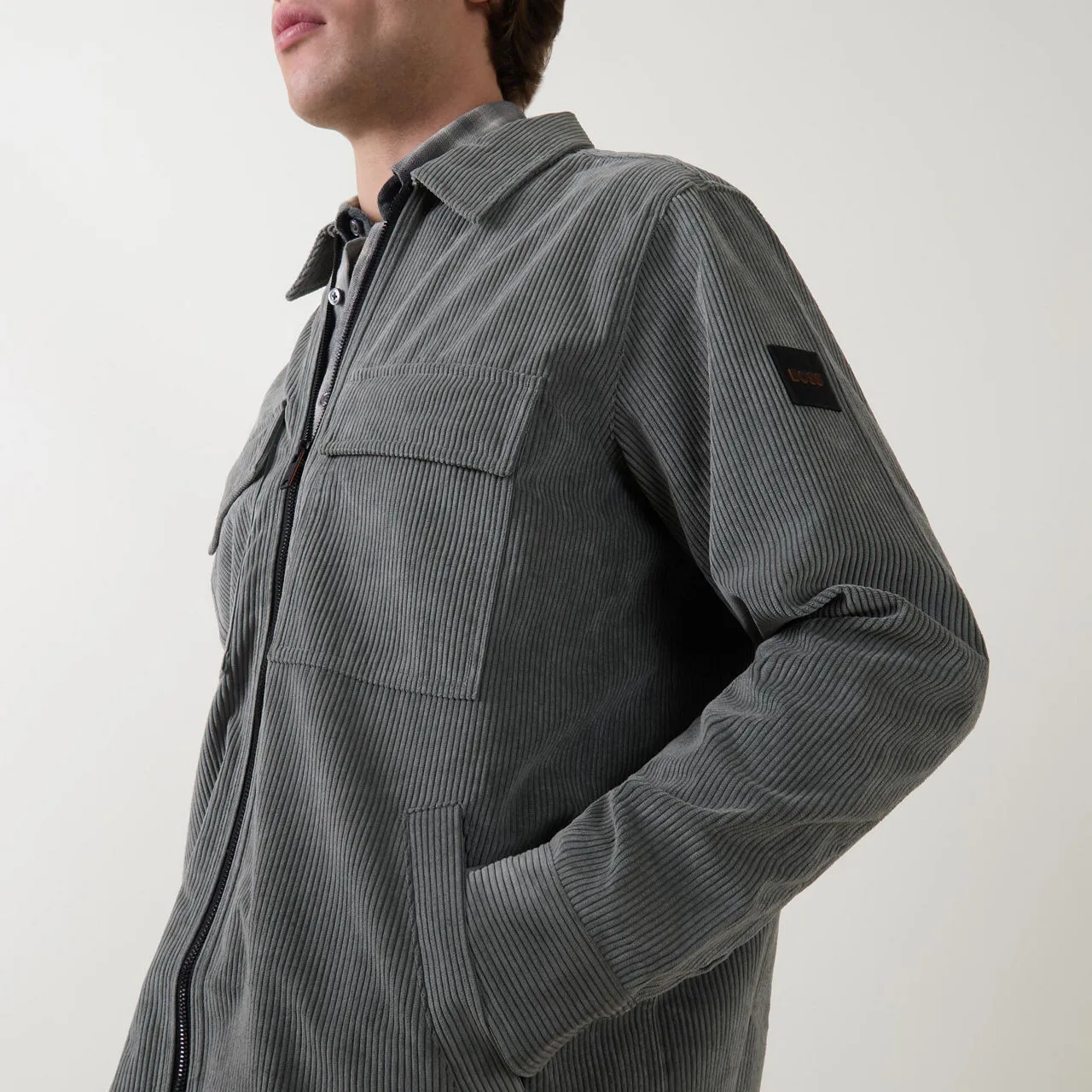 BOSS Lozzy Corduroy Overshirt - Grey