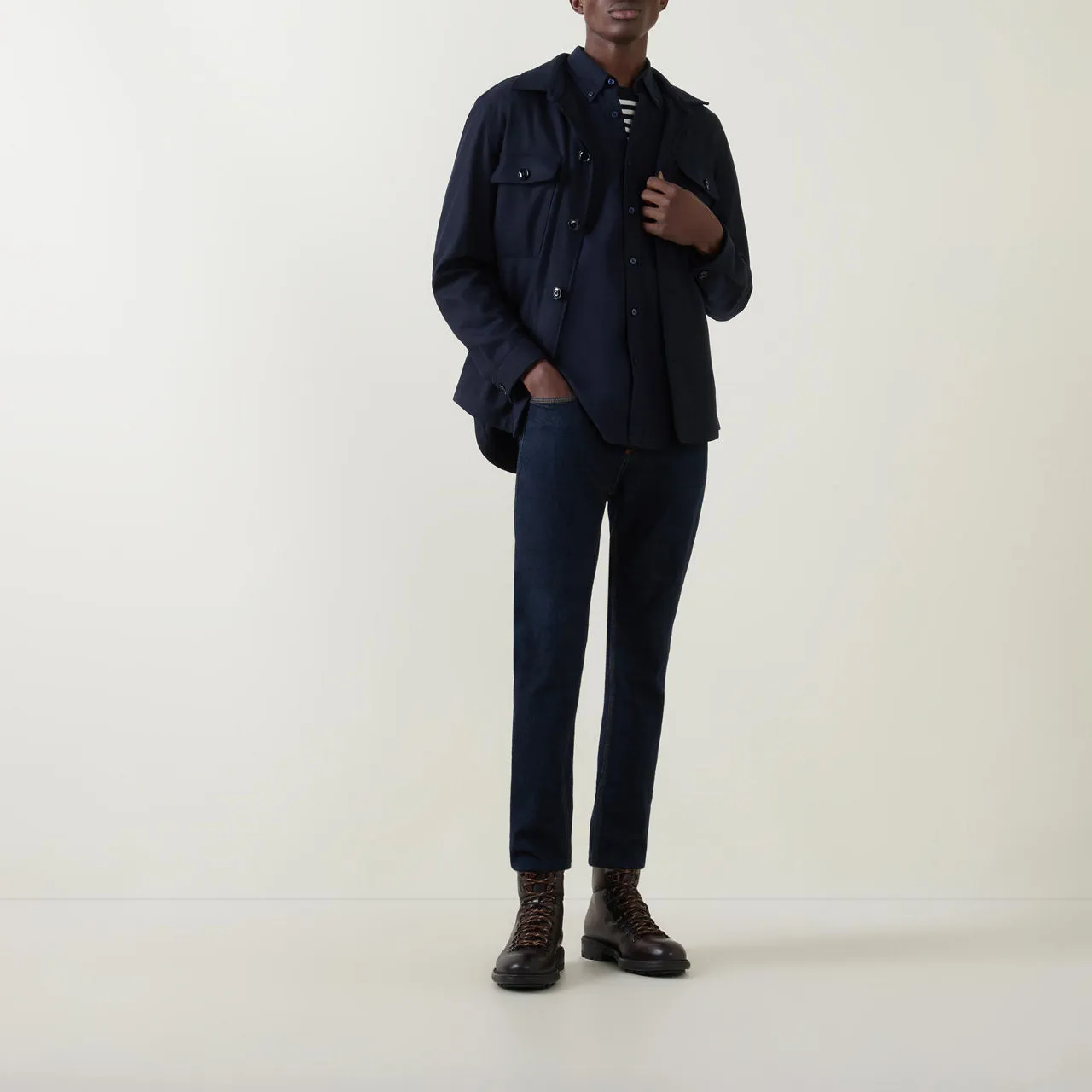 BOSS The Sustainable Edit Carper Casual Overshirt - Navy