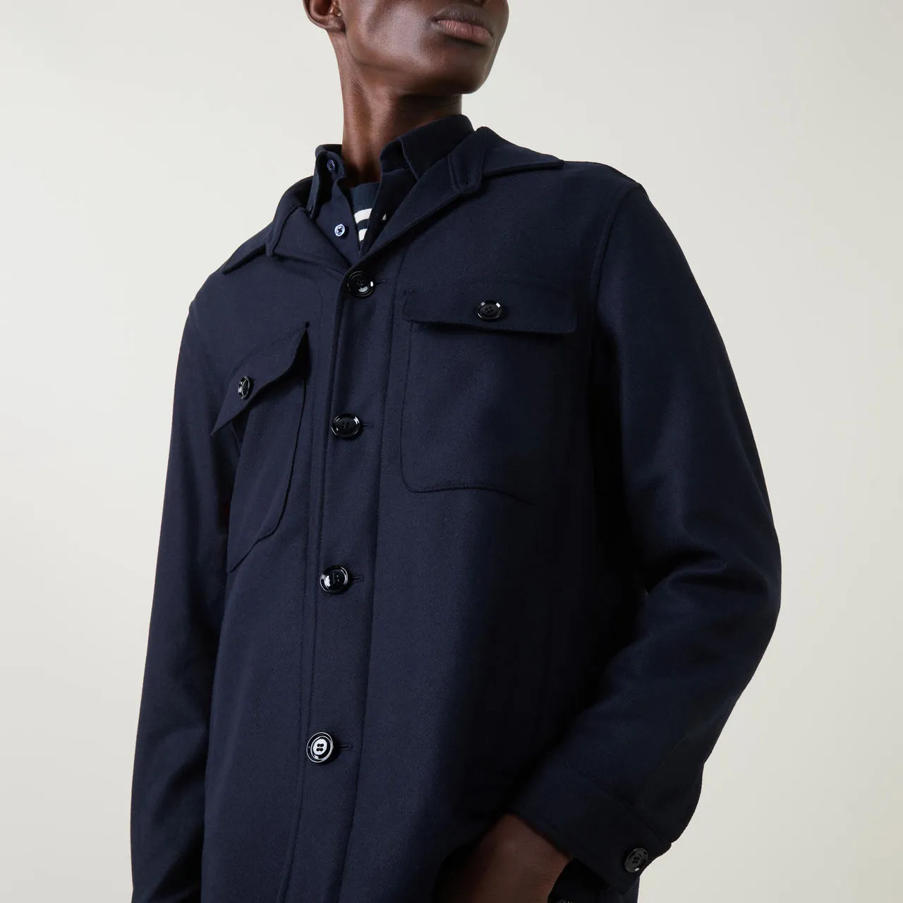 BOSS The Sustainable Edit Carper Casual Overshirt - Navy