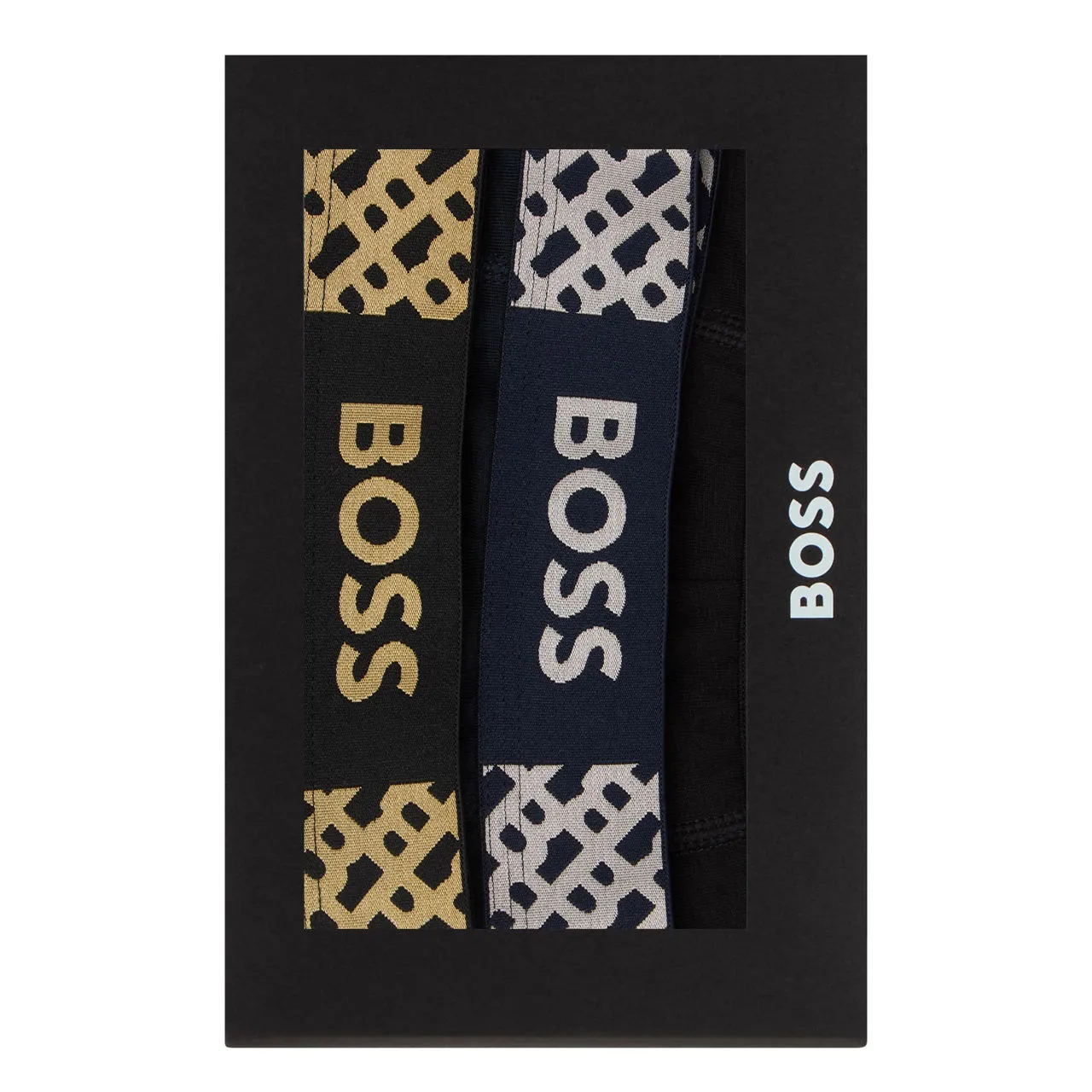 BOSS The Sustainable Edit Three-Pack Metallic Logo Boxers - Black