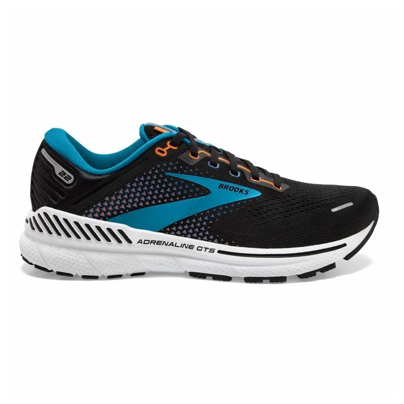 BROOKS ADRENALINE GTS 22 BLACK/BLUE/ORANGE FOR MEN'S