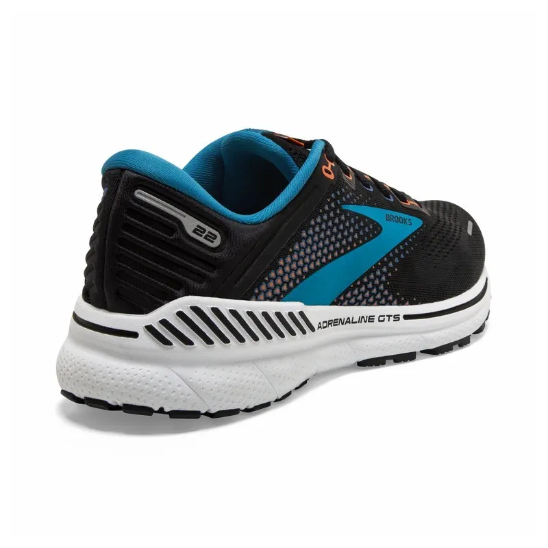 BROOKS ADRENALINE GTS 22 BLACK/BLUE/ORANGE FOR MEN'S