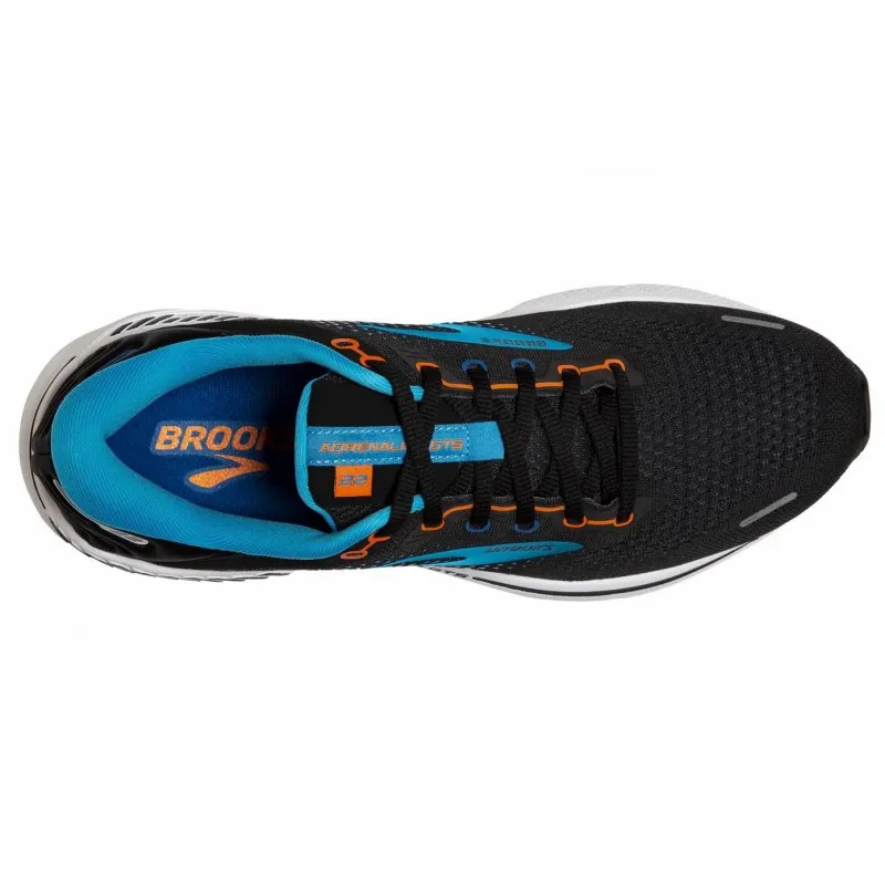 BROOKS ADRENALINE GTS 22 BLACK/BLUE/ORANGE FOR MEN'S