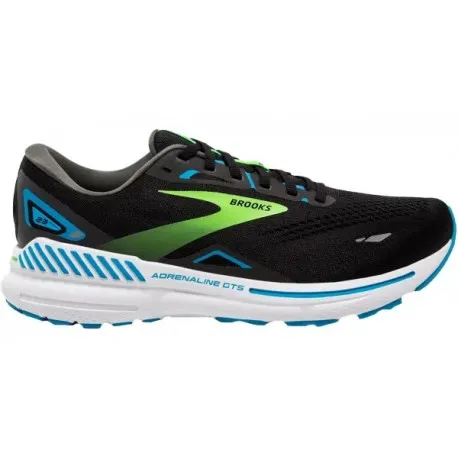 BROOKS ADRENALINE GTS 23 BLACK/HAWAIIAN OCEAN/GREEN FOR MEN'S