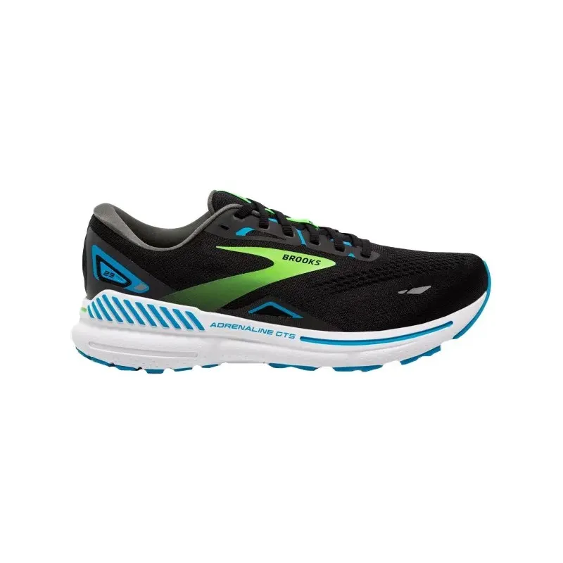 BROOKS ADRENALINE GTS 23 BLACK/HAWAIIAN OCEAN/GREEN FOR MEN'S