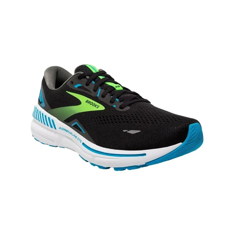 BROOKS ADRENALINE GTS 23 BLACK/HAWAIIAN OCEAN/GREEN FOR MEN'S