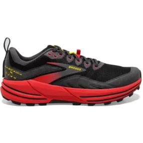 BROOKS CASCADIA 16 BLACK/FIERY RED/BLAZING YELLOW FOR MEN'S