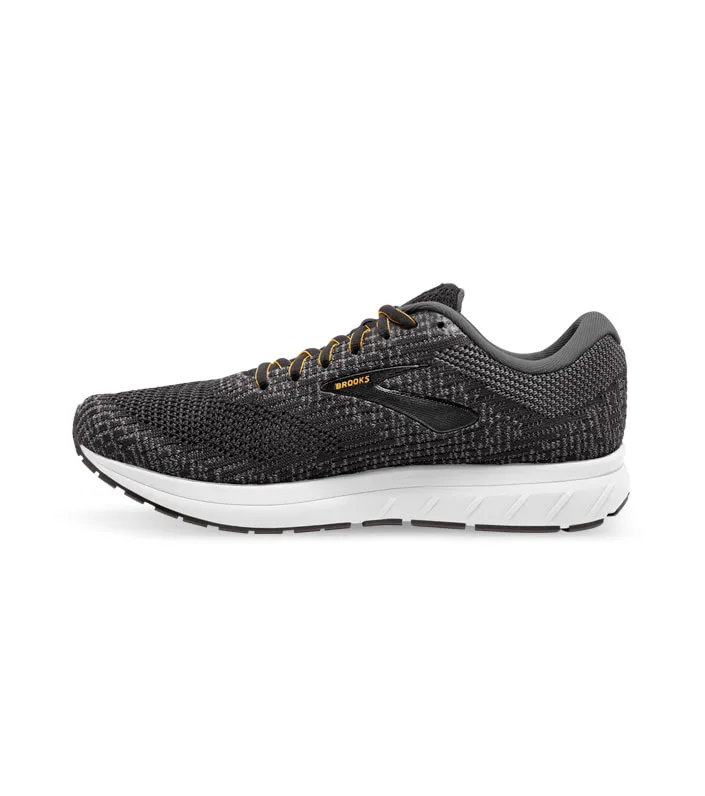 brooks revel 3 mens turbulence black orange