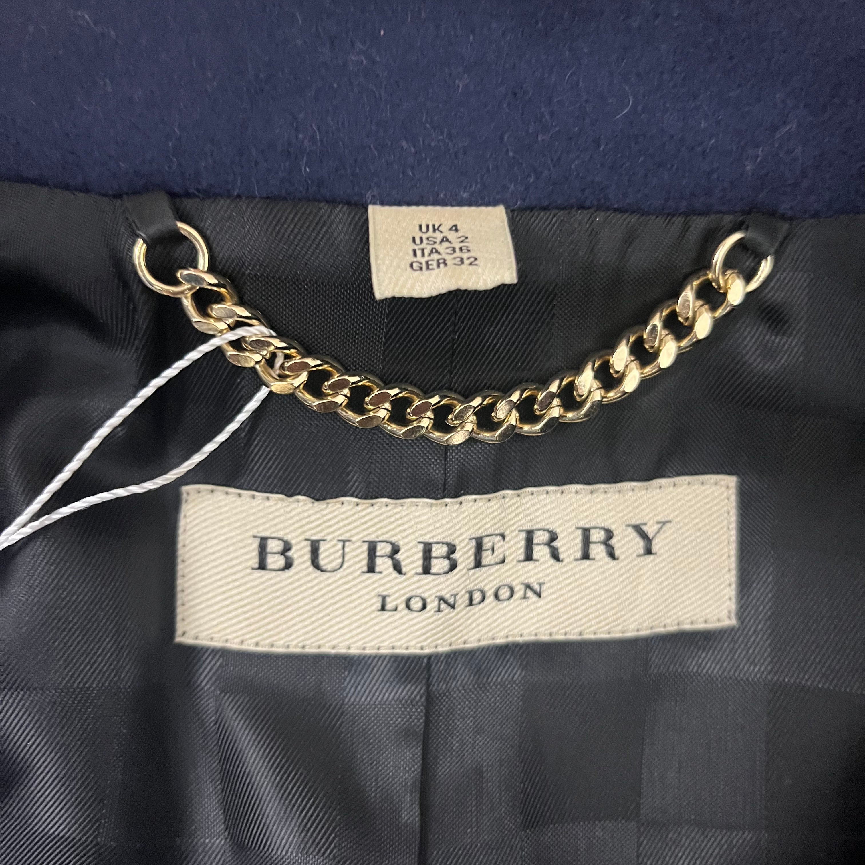 Burberry 2000 Burgundy Wool & Cashmere Belted Trench Coat XS