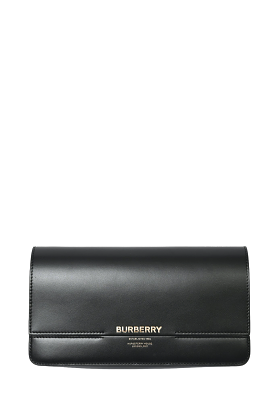 Burberry Black Smooth Leather Medium Clutch