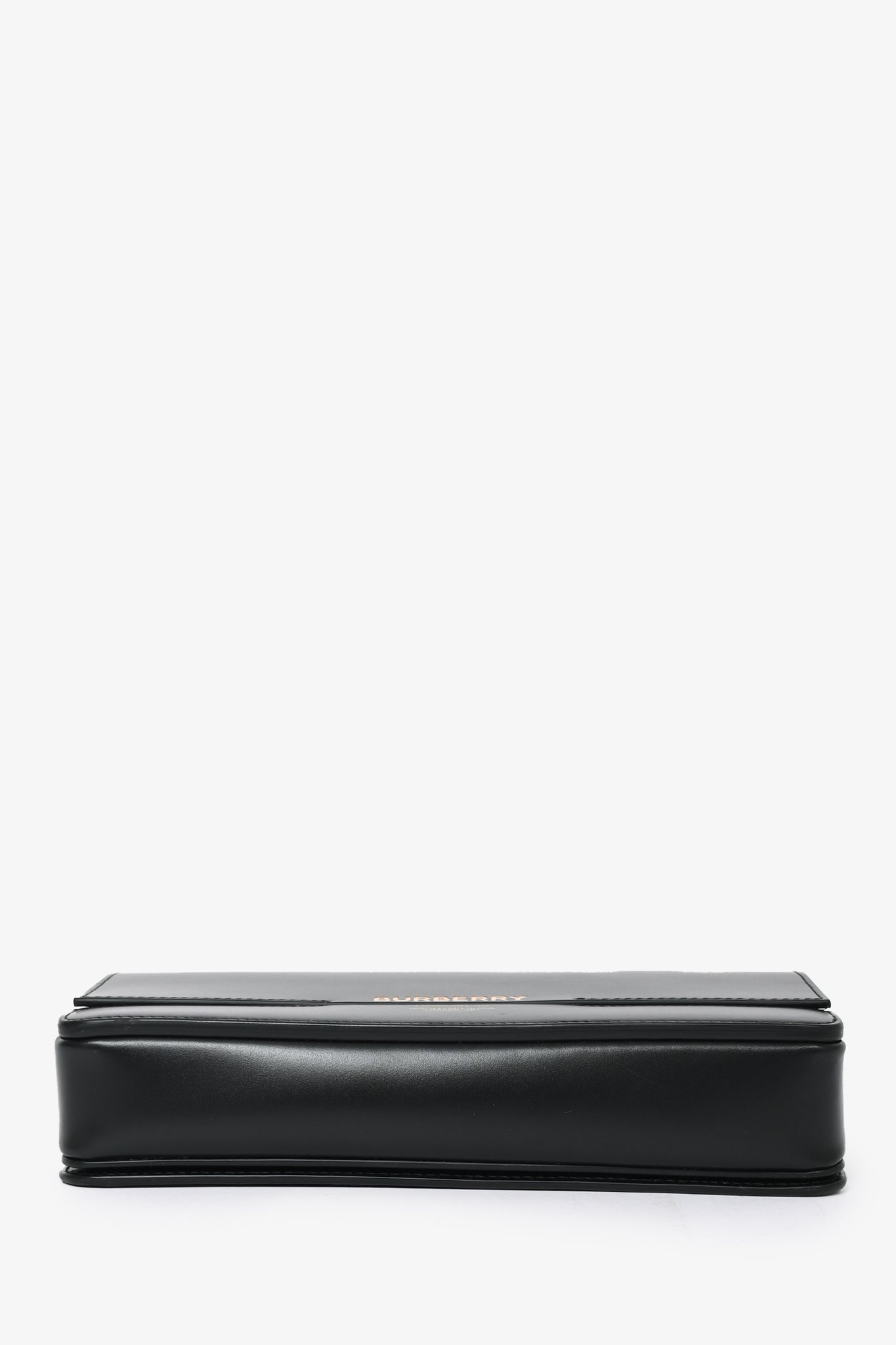 Burberry Black Smooth Leather Medium Clutch