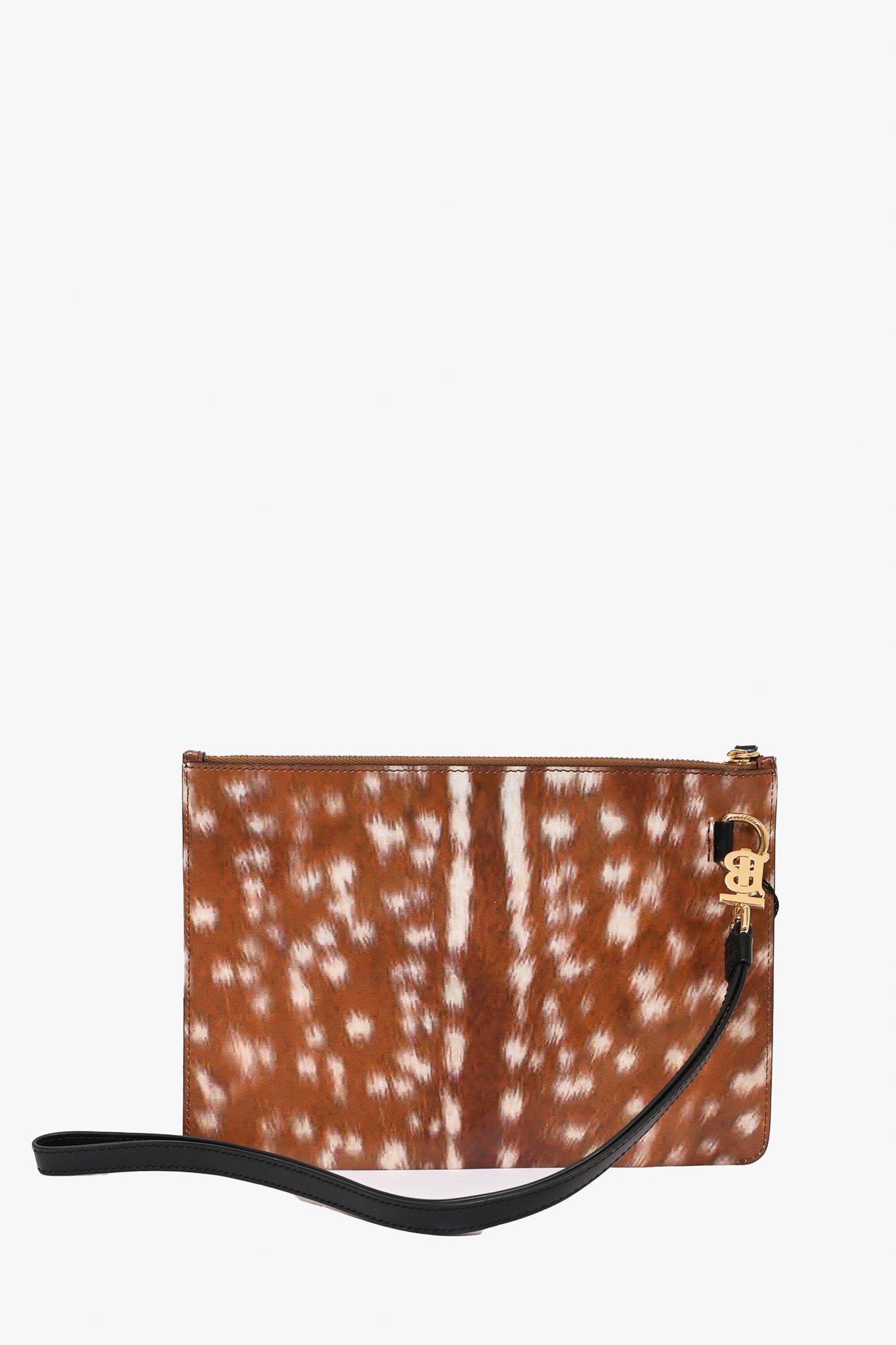 Burberry Leather Deer Printed Wristlet