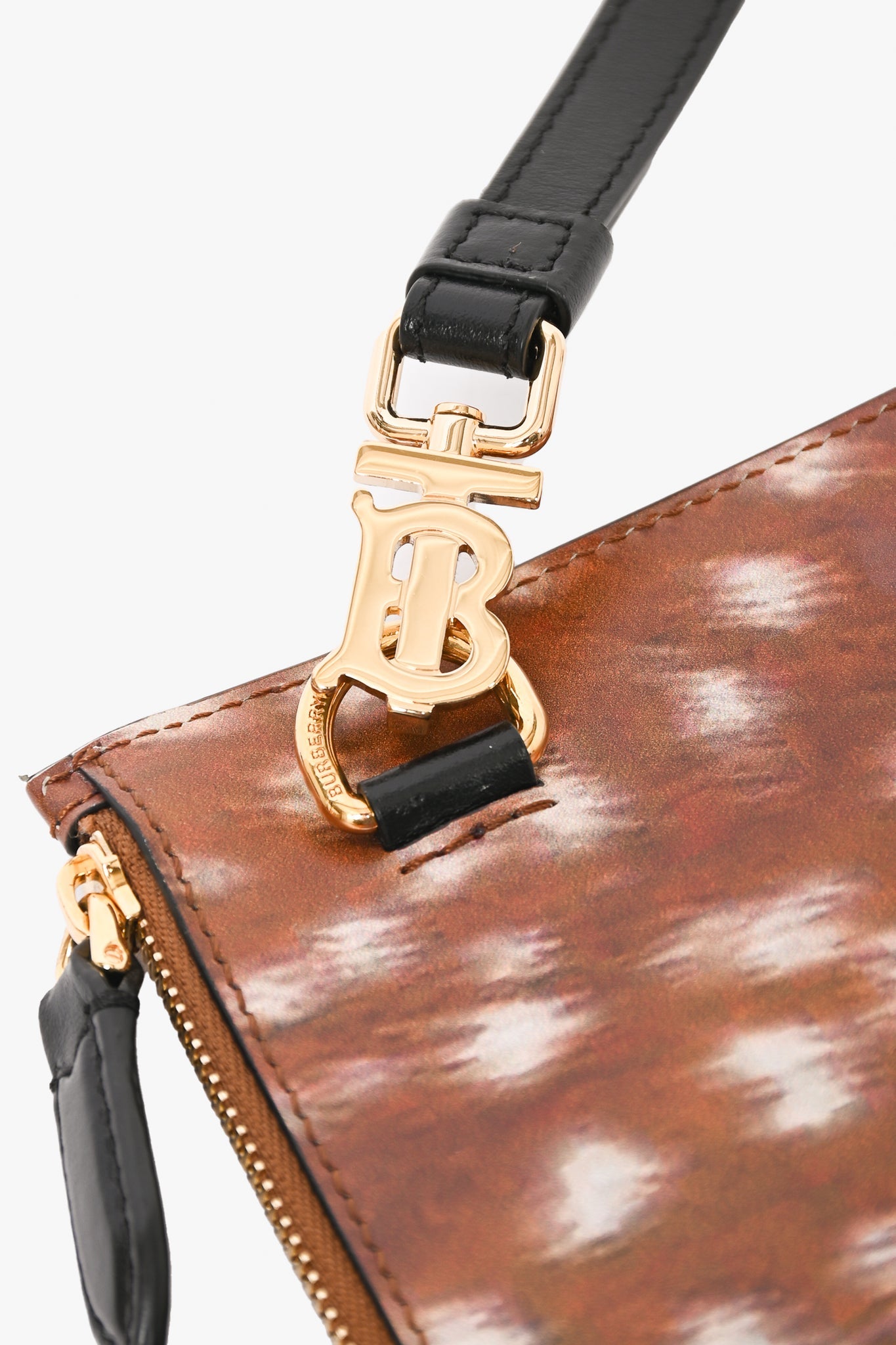 Burberry Leather Deer Printed Wristlet