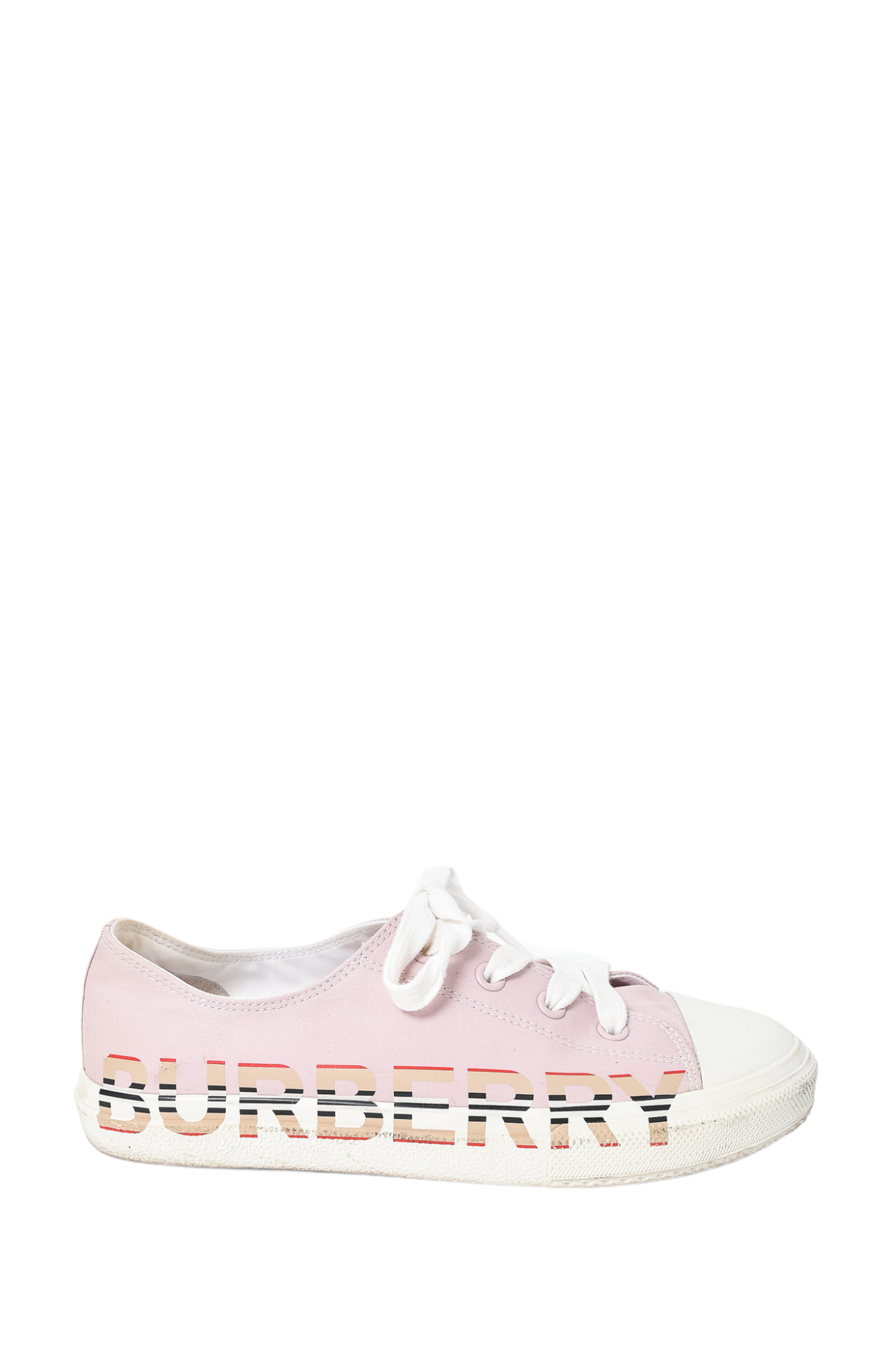 Burberry Pink Canvas Nova Logo Sneakers sz 35