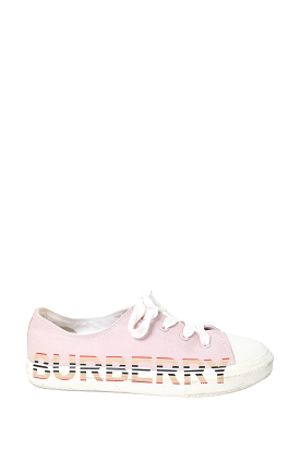 Burberry Pink Canvas Nova Logo Sneakers sz 35