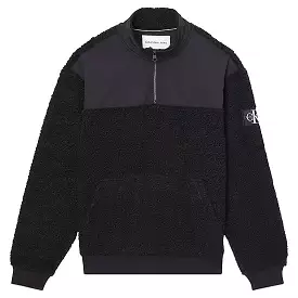 Calvin Klein Badge Sherpa Half Zip Fleece - Black