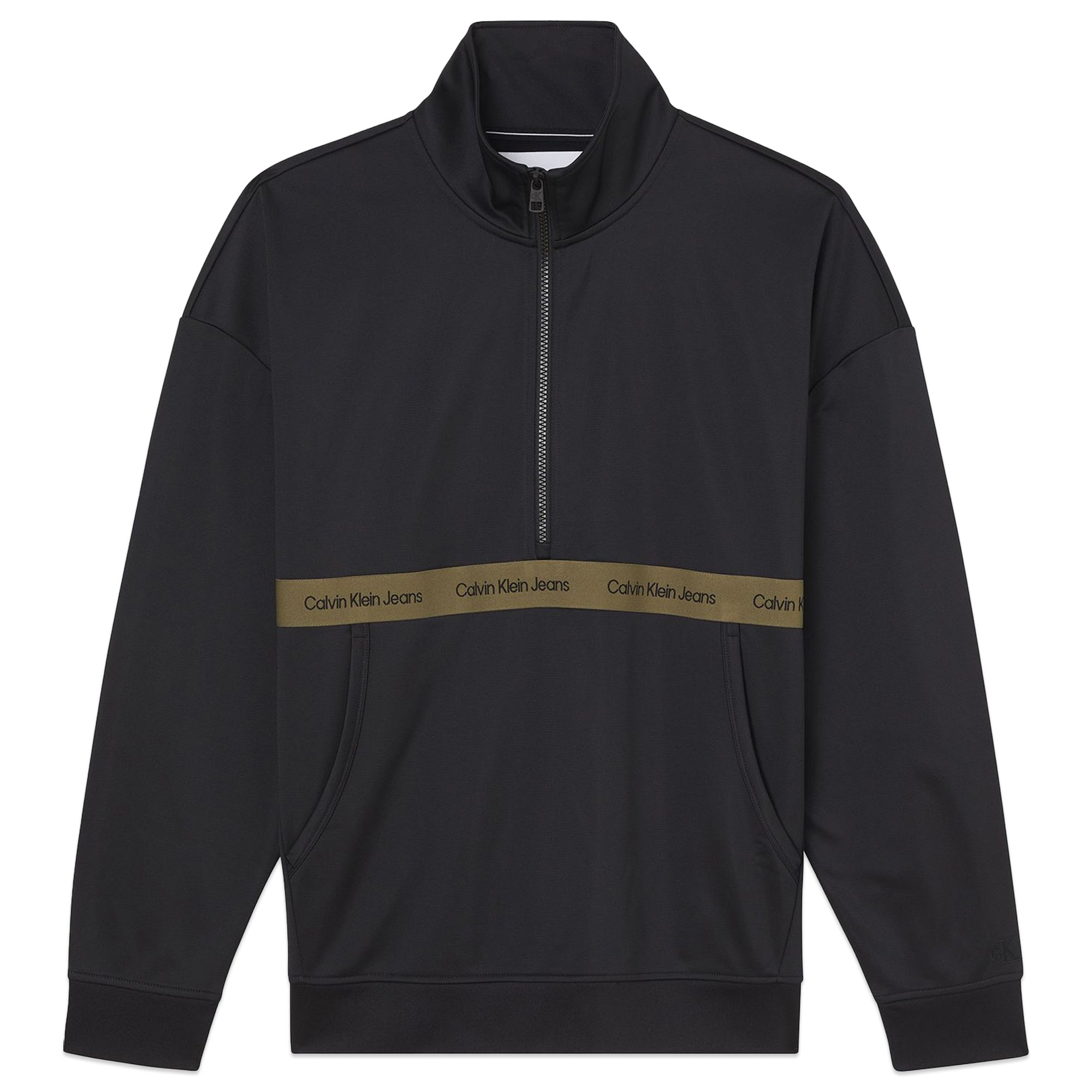 Calvin Klein Contrast Half Zip Sweat - Black