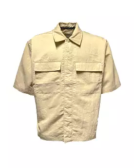 Camicia Uomo Calvin Klein Perforated CK Shirt Warm Sand