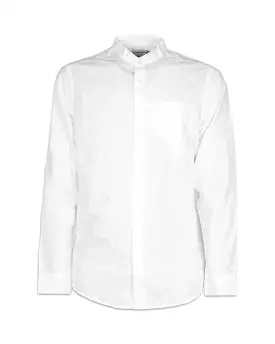 Camicia Uomo Coreana Calvin Klein Light Poplin Regular Shirt Bianco