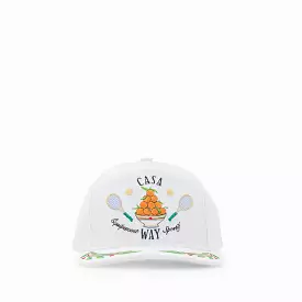 Casa Way Laurel Embroidered Cap White