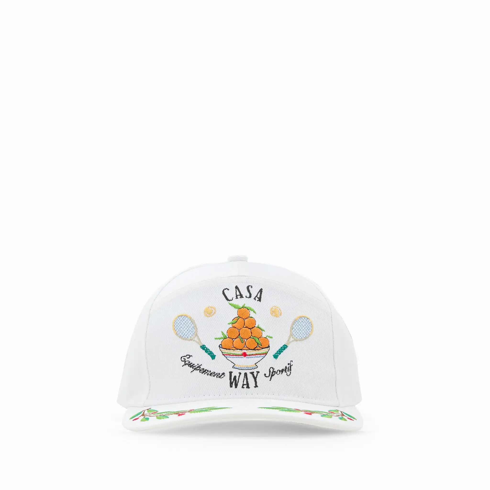 Casa Way Laurel Embroidered Cap White