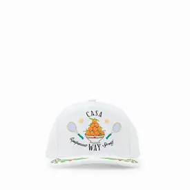 Casa Way Laurel Embroidered Cap White