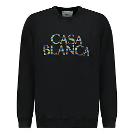 CASABLANCA  ANGE DE JOUR LOGO-APPLIQUD ORGANIC COTTON-JERSEY SWEATSHIRT