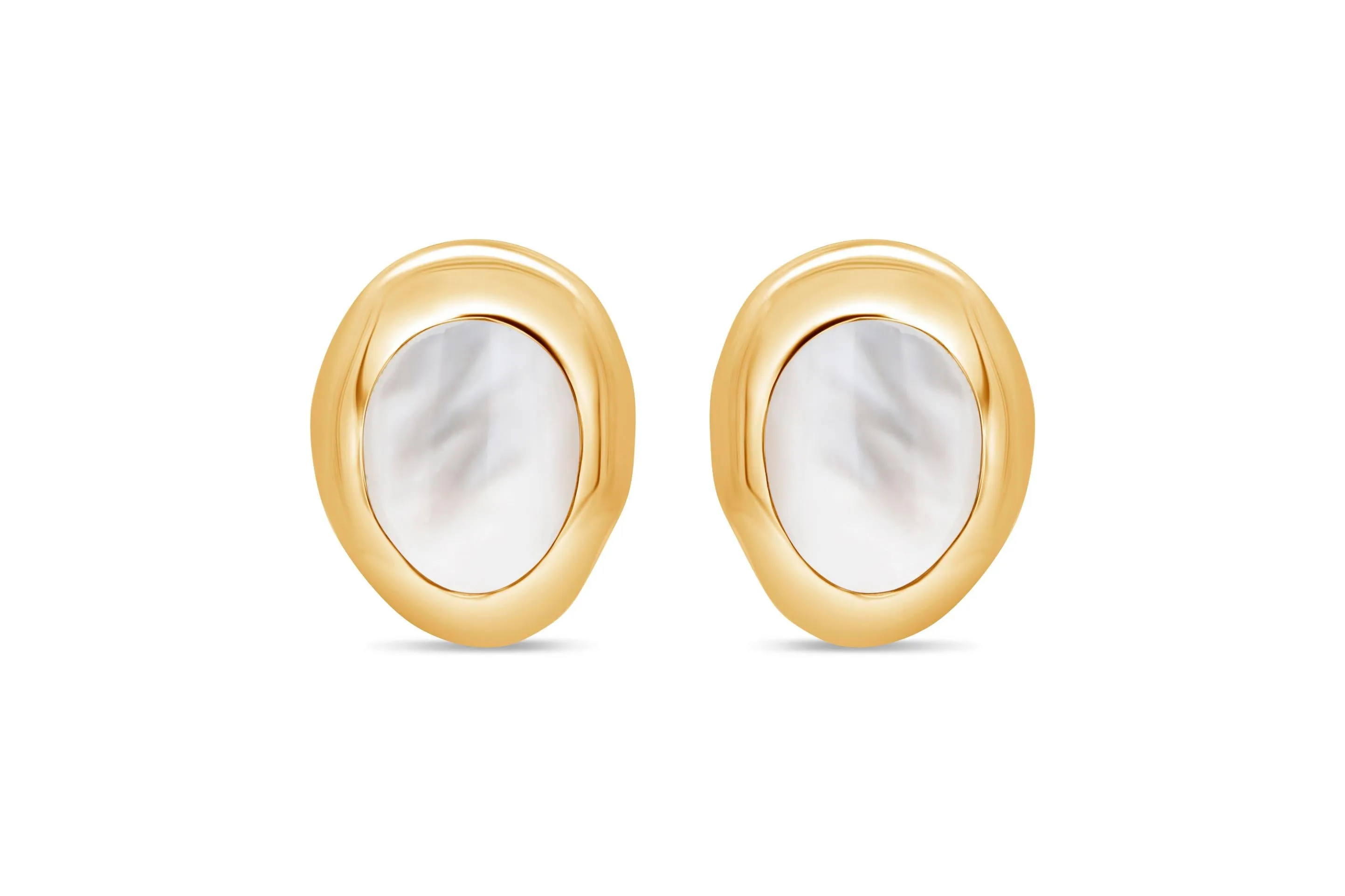 Casablanca Gold Plated Mother Of Pearl Earrings