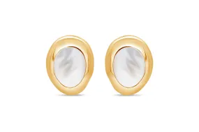 Casablanca Gold Plated Mother Of Pearl Earrings