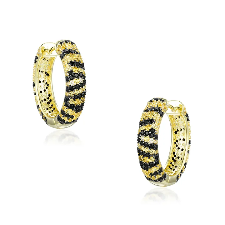 Casablanca Gold Tone Tiger Earrings