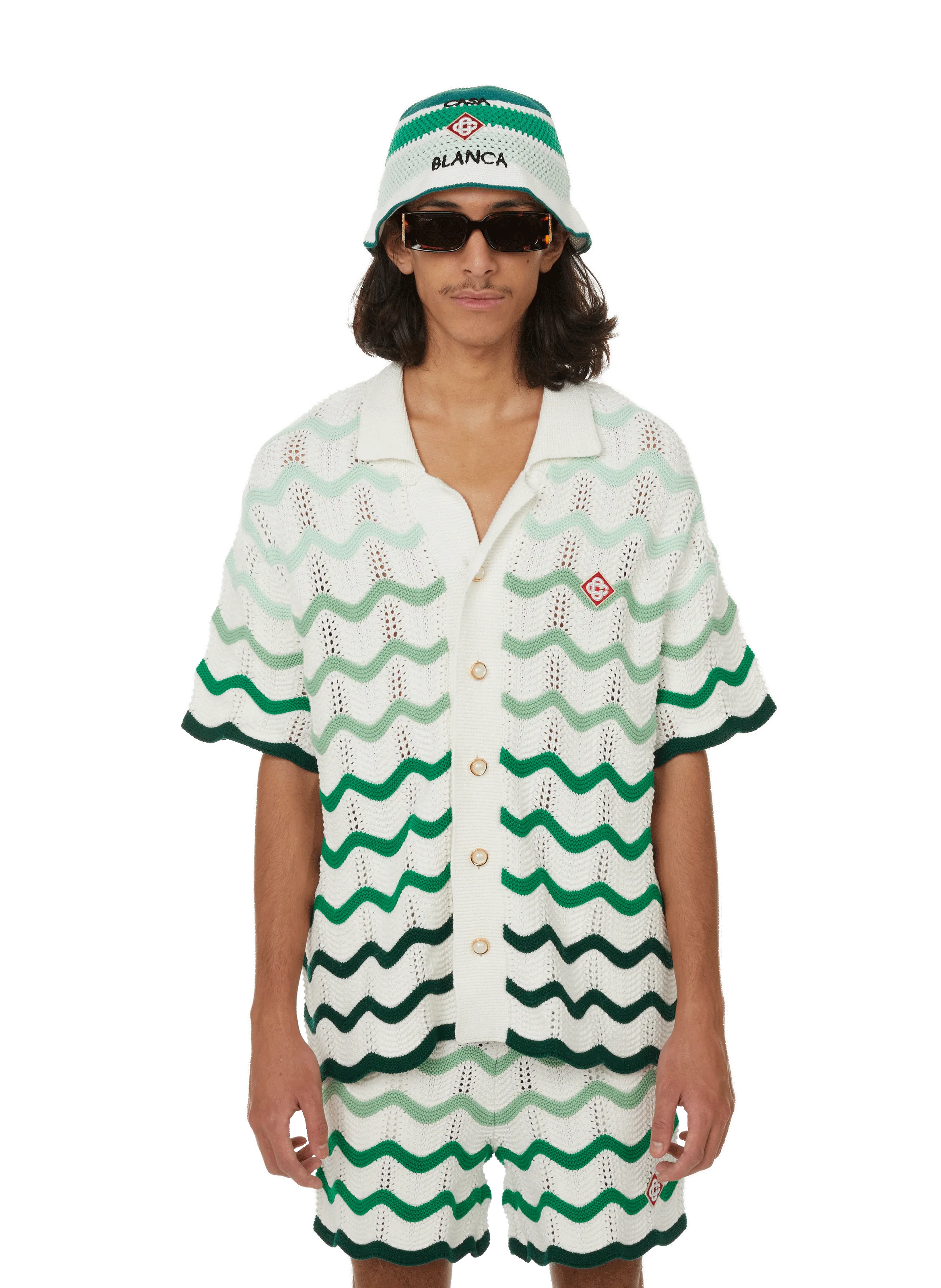 CASABLANCA PARIS  Striped knitted shirt  - Green