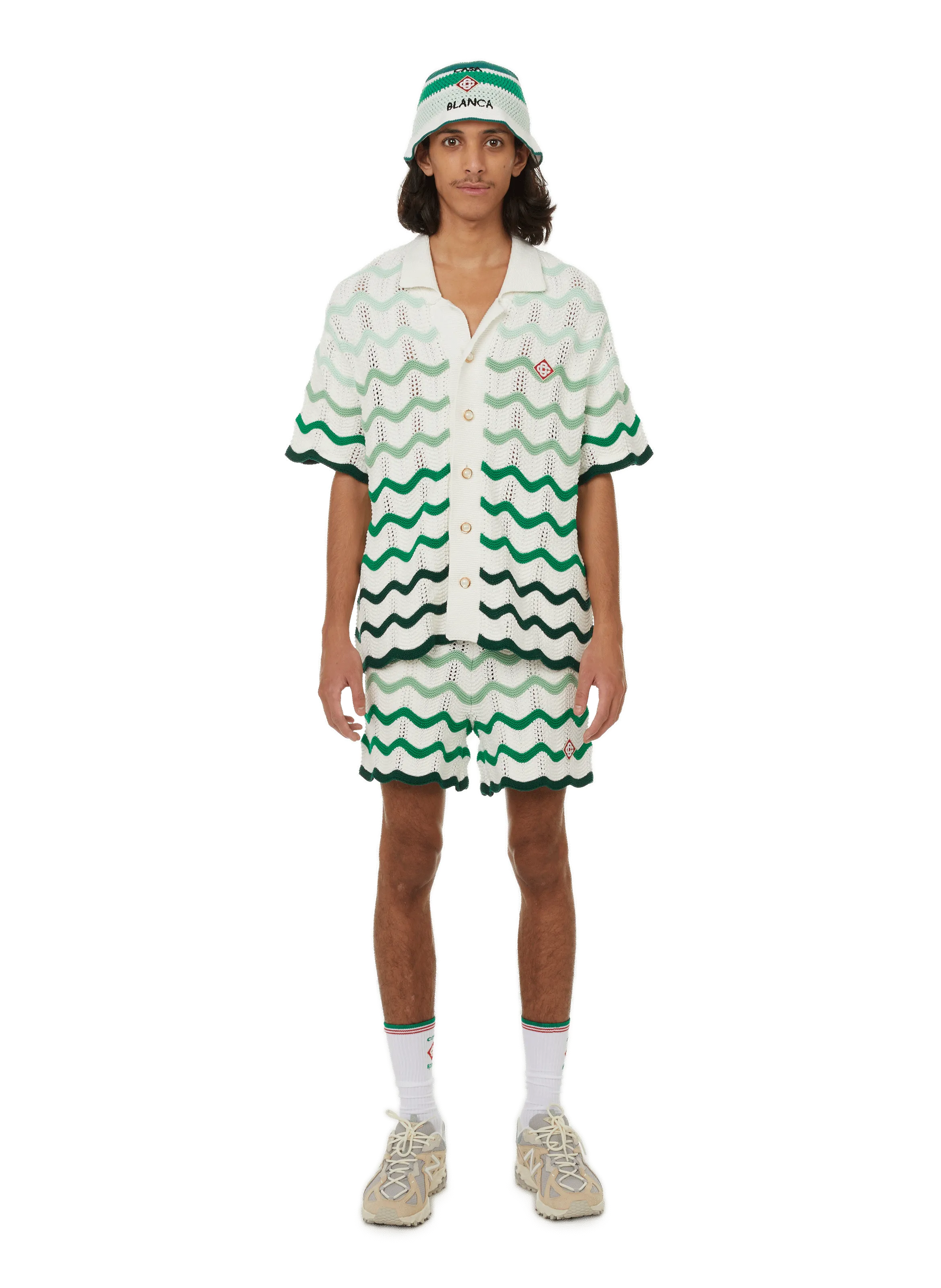 CASABLANCA PARIS  Striped knitted shirt  - Green