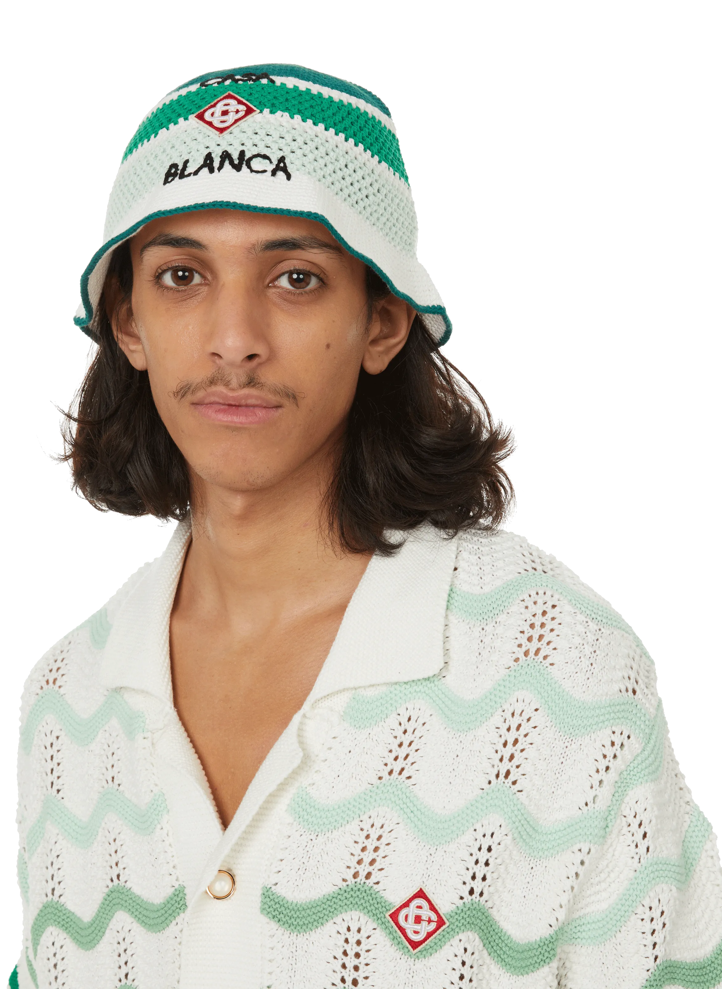 CASABLANCA PARIS  Striped knitted shirt  - Green