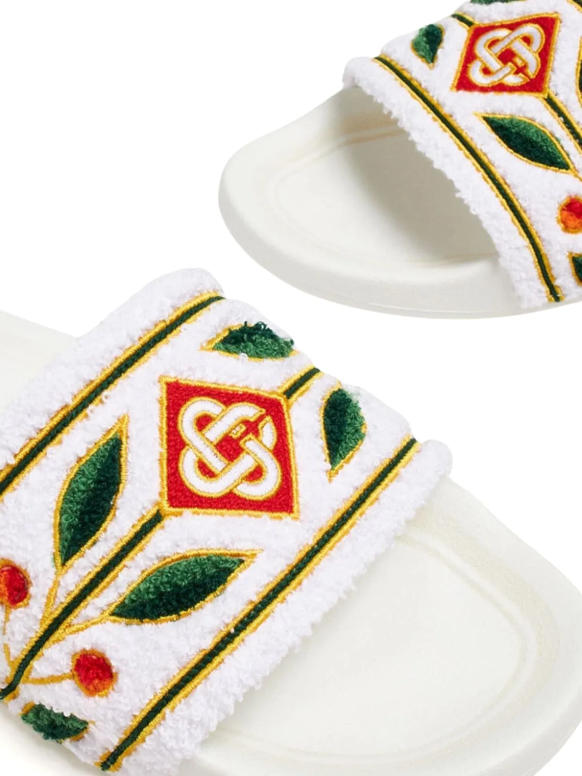 Casablanca Slide Embroidered Terry White