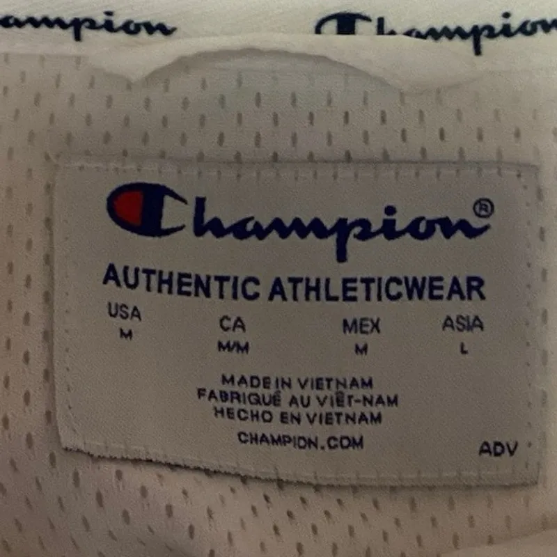 Champion White Full Zip Hooded Drawstring Mesh Lining Windbreaker Jacket Size M