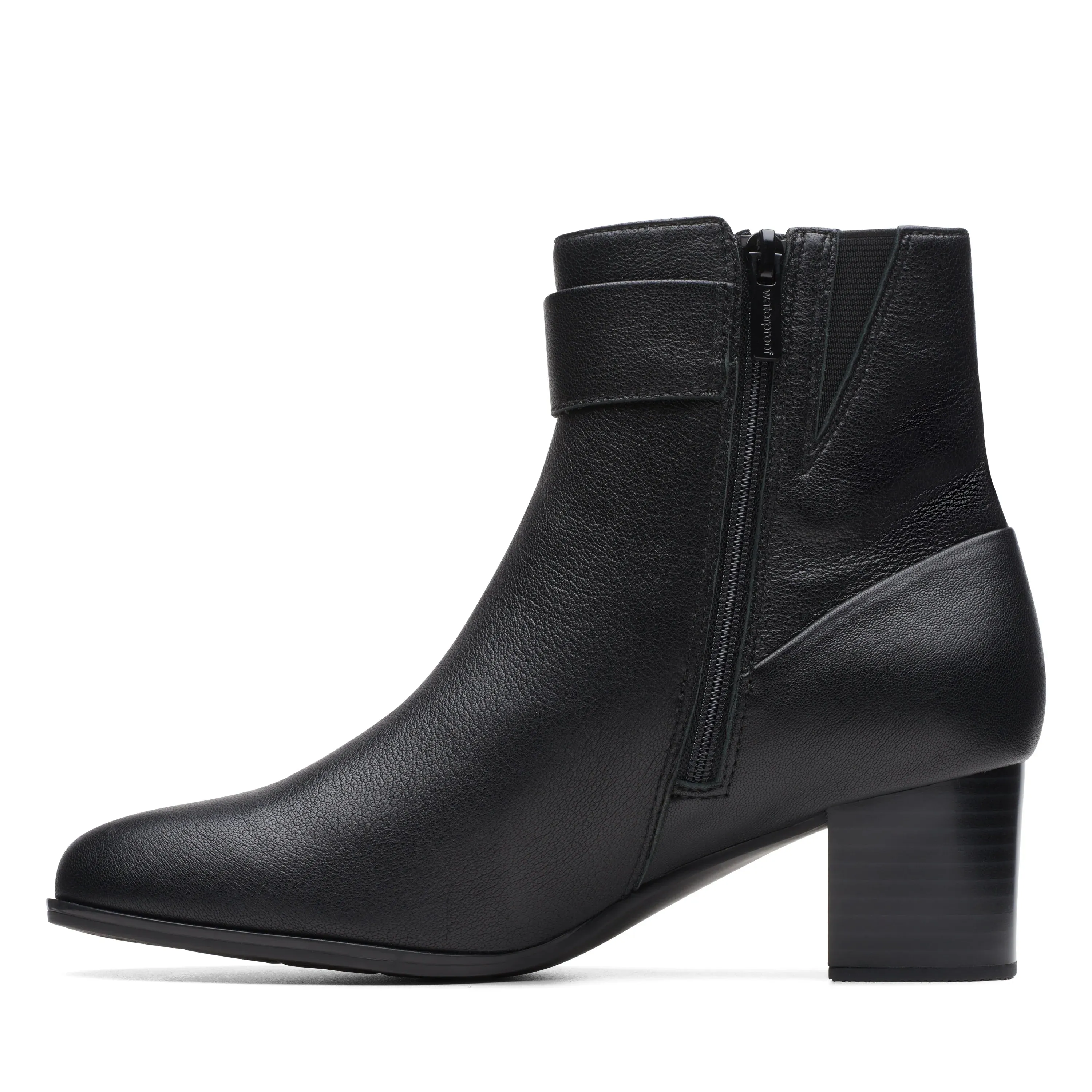 CLARKS | BOTINES MUJER | LOKEN ZIP WP BLACK LEATHER | NEGRO